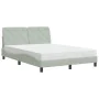 Bed with light gray velvet mattress 120x200 cm by vidaXL, Beds and slatted bases - Ref: Foro24-3208646, Price: 339,60 €, Disc...