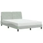 Bett mit hellgrauer Samtmatratze 120x200 cm von vidaXL, Betten und Lattenroste - Ref: Foro24-3208646, Preis: 339,60 €, Rabatt: %