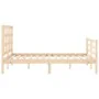 Double bed frame with solid wood headboard by vidaXL, Beds and slatted bases - Ref: Foro24-3193956, Price: 114,95 €, Discount: %