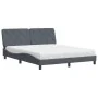 Bett mit dunkelgrauer Samtmatratze 160x200 cm von vidaXL, Betten und Lattenroste - Ref: Foro24-3208665, Preis: 423,45 €, Raba...