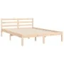 Double bed frame with solid wood headboard by vidaXL, Beds and slatted bases - Ref: Foro24-3193956, Price: 114,95 €, Discount: %