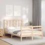Doppelbettgestell mit Kopfteil aus Massivholz von vidaXL, Betten und Lattenroste - Ref: Foro24-3193891, Preis: 117,62 €, Raba...