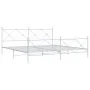 Metal bed frame with headboard and footboard white 193x203 cm by vidaXL, Beds and slatted bases - Ref: Foro24-376575, Price: ...
