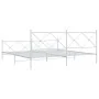 Metal bed frame with headboard and footboard white 193x203 cm by vidaXL, Beds and slatted bases - Ref: Foro24-376575, Price: ...