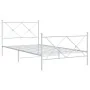 Estructura cama metal cabecero y estribo blanca 100x190 cm de vidaXL, Camas y somieres - Ref: Foro24-376563, Precio: 75,31 €,...