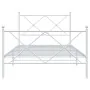 Estructura cama metal cabecero y estribo blanca 100x190 cm de vidaXL, Camas y somieres - Ref: Foro24-376563, Precio: 75,31 €,...