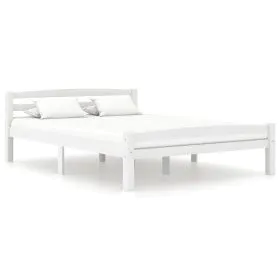 Estructura de cama de madera maciza de pino blanca 120x200 cm de vidaXL, Camas y somieres - Ref: Foro24-322070, Precio: 120,7...