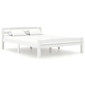 Solid pine wood bed frame white 120x200 cm by vidaXL, Beds and slatted bases - Ref: Foro24-322070, Price: 120,70 €, Discount: %