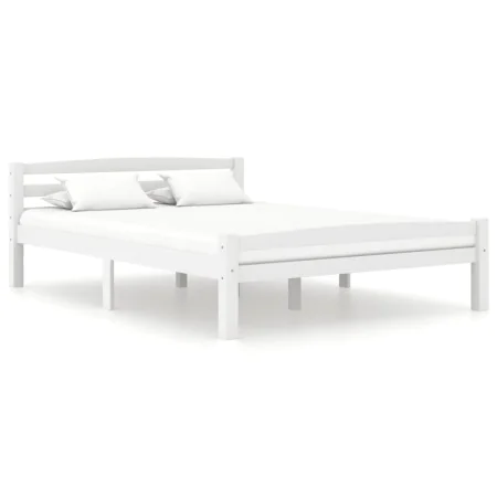Solid pine wood bed frame white 120x200 cm by vidaXL, Beds and slatted bases - Ref: Foro24-322070, Price: 120,70 €, Discount: %