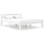 Estructura de cama de madera maciza de pino blanca 120x200 cm de vidaXL, Camas y somieres - Ref: Foro24-322070, Precio: 120,7...