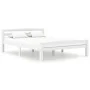 Solid pine wood bed frame white 120x200 cm by vidaXL, Beds and slatted bases - Ref: Foro24-322070, Price: 120,70 €, Discount: %