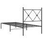 Bed frame with black metal headboard 80x200 cm by vidaXL, Beds and slatted bases - Ref: Foro24-376493, Price: 59,92 €, Discou...