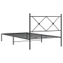 Bed frame with black metal headboard 107x203 cm by vidaXL, Beds and slatted bases - Ref: Foro24-376498, Price: 77,74 €, Disco...