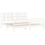 Estructura cama de matrimonio con cabecero madera maciza blanco de vidaXL, Camas y somieres - Ref: Foro24-3194132, Precio: 16...