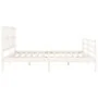 Double bed frame with white solid wood headboard by vidaXL, Beds and slatted bases - Ref: Foro24-3194132, Price: 162,32 €, Di...