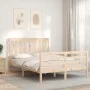 Estructura de cama de matrimonio con cabecero madera maciza de vidaXL, Camas y somieres - Ref: Foro24-3194216, Precio: 118,60...