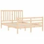 Estructura de cama de matrimonio con cabecero madera maciza de vidaXL, Camas y somieres - Ref: Foro24-3194216, Precio: 118,60...