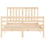Estructura de cama de matrimonio con cabecero madera maciza de vidaXL, Camas y somieres - Ref: Foro24-3194216, Precio: 118,60...