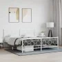 Estructura cama metal con cabecero y pie cama blanco 183x213 cm de vidaXL, Camas y somieres - Ref: Foro24-376298, Precio: 127...