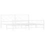 Estructura cama metal con cabecero y estribo blanco 200x200 cm de vidaXL, Camas y somieres - Ref: Foro24-376300, Precio: 129,...