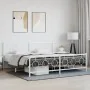Estructura cama metal con cabecero y estribo blanco 200x200 cm de vidaXL, Camas y somieres - Ref: Foro24-376300, Precio: 129,...