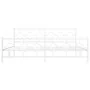 Estructura cama metal con cabecero y estribo blanco 200x200 cm de vidaXL, Camas y somieres - Ref: Foro24-376300, Precio: 129,...