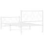 Estructura cama metal cabecero y estribo blanca 100x190 cm de vidaXL, Camas y somieres - Ref: Foro24-376287, Precio: 77,21 €,...