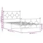 Estructura cama metal cabecero y estribo blanca 100x190 cm de vidaXL, Camas y somieres - Ref: Foro24-376287, Precio: 77,21 €,...