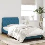 Bettgestell mit blauem Samtkopfteil 100x200 cm von vidaXL, Betten und Lattenroste - Ref: Foro24-3207909, Preis: 148,94 €, Rab...