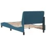 Bettgestell mit blauem Samtkopfteil 100x200 cm von vidaXL, Betten und Lattenroste - Ref: Foro24-3207909, Preis: 148,94 €, Rab...