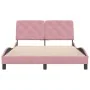 Estructura de cama con cabecero de terciopelo rosa 120x200 cm de vidaXL, Camas y somieres - Ref: Foro24-3207916, Precio: 203,...