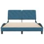 Bed frame with blue velvet headboard 140x190 cm by vidaXL, Beds and slatted bases - Ref: Foro24-3207921, Price: 203,43 €, Dis...