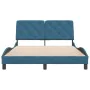 Bettgestell mit blauem Samtkopfteil 140x190 cm von vidaXL, Betten und Lattenroste - Ref: Foro24-3207921, Preis: 203,43 €, Rab...