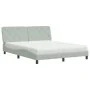 Bett mit hellgrauer Samtmatratze 160x200 cm von vidaXL, Betten und Lattenroste - Ref: Foro24-3208664, Preis: 409,98 €, Rabatt: %