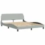 Bett mit hellgrauer Samtmatratze 160x200 cm von vidaXL, Betten und Lattenroste - Ref: Foro24-3208664, Preis: 409,98 €, Rabatt: %
