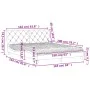 Bett mit hellgrauer Samtmatratze 160x200 cm von vidaXL, Betten und Lattenroste - Ref: Foro24-3208664, Preis: 409,98 €, Rabatt: %