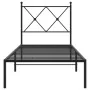 Estructura de cama con cabecero metal negro 75x190 cm de vidaXL, Camas y somieres - Ref: Foro24-376492, Precio: 70,58 €, Desc...