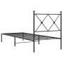 Estructura de cama con cabecero metal negro 75x190 cm de vidaXL, Camas y somieres - Ref: Foro24-376492, Precio: 70,58 €, Desc...