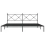 Estructura de cama con cabecero metal negro 193x203 cm de vidaXL, Camas y somieres - Ref: Foro24-376508, Precio: 122,46 €, De...