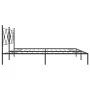 Bed frame with black metal headboard 193x203 cm by vidaXL, Beds and slatted bases - Ref: Foro24-376508, Price: 122,46 €, Disc...