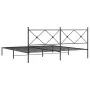 Estructura de cama con cabecero metal negro 193x203 cm de vidaXL, Camas y somieres - Ref: Foro24-376508, Precio: 122,46 €, De...