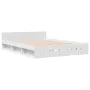 White engineered wood bed with drawers 140x190 cm by vidaXL, Beds and slatted bases - Ref: Foro24-3280762, Price: 172,95 €, D...