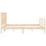 Double bed frame with solid wood headboard by vidaXL, Beds and slatted bases - Ref: Foro24-3194316, Price: 151,90 €, Discount: %