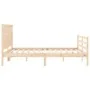 Estructura de cama de matrimonio con cabecero madera maciza de vidaXL, Camas y somieres - Ref: Foro24-3194316, Precio: 151,88...