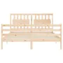 Double bed frame with solid wood headboard by vidaXL, Beds and slatted bases - Ref: Foro24-3194316, Price: 151,90 €, Discount: %