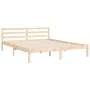 Double bed frame with solid wood headboard by vidaXL, Beds and slatted bases - Ref: Foro24-3194316, Price: 151,90 €, Discount: %
