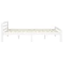 Solid pine wood bed frame white 120x200 cm by vidaXL, Beds and slatted bases - Ref: Foro24-322070, Price: 120,70 €, Discount: %