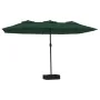 Sombrilla doble con luces LED verde 449x245 cm de vidaXL, Sombrillas - Ref: Foro24-362954, Precio: 229,03 €, Descuento: %