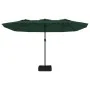 Sombrilla doble con luces LED verde 449x245 cm de vidaXL, Sombrillas - Ref: Foro24-362954, Precio: 229,03 €, Descuento: %