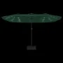 Sombrilla doble con luces LED verde 449x245 cm de vidaXL, Sombrillas - Ref: Foro24-362954, Precio: 229,03 €, Descuento: %